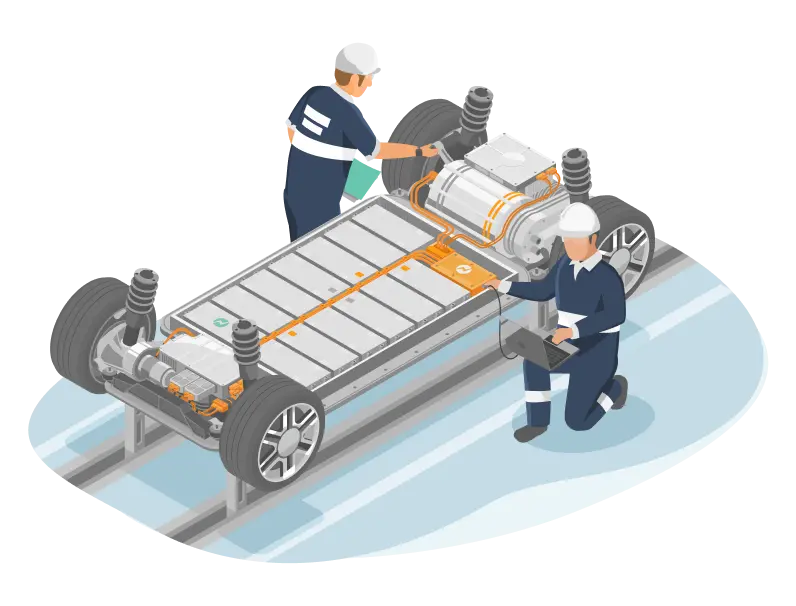 機械を動かす人イラスト