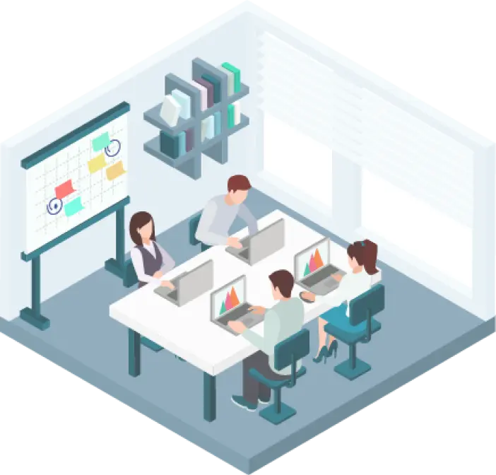 会議する人たちイラスト