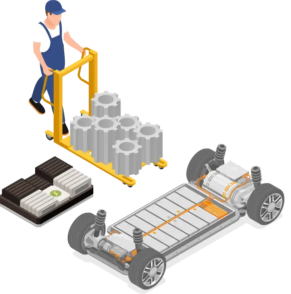 電池を運ぶ人イラスト