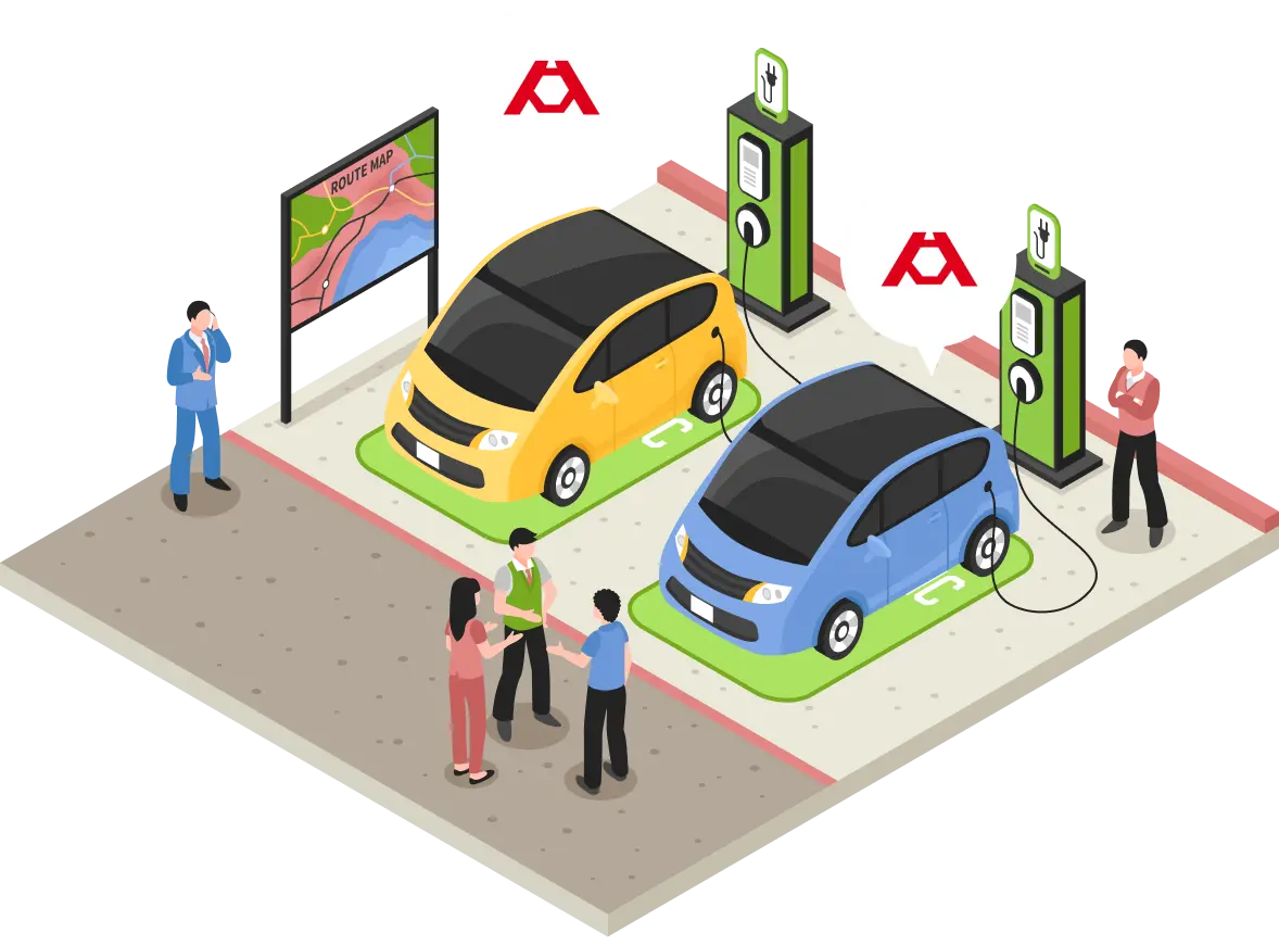 EV車充電イラスト