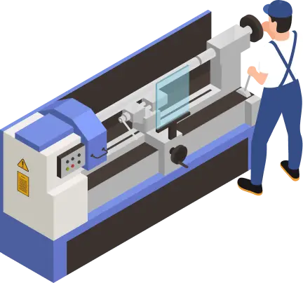 機械を動かす人イラスト