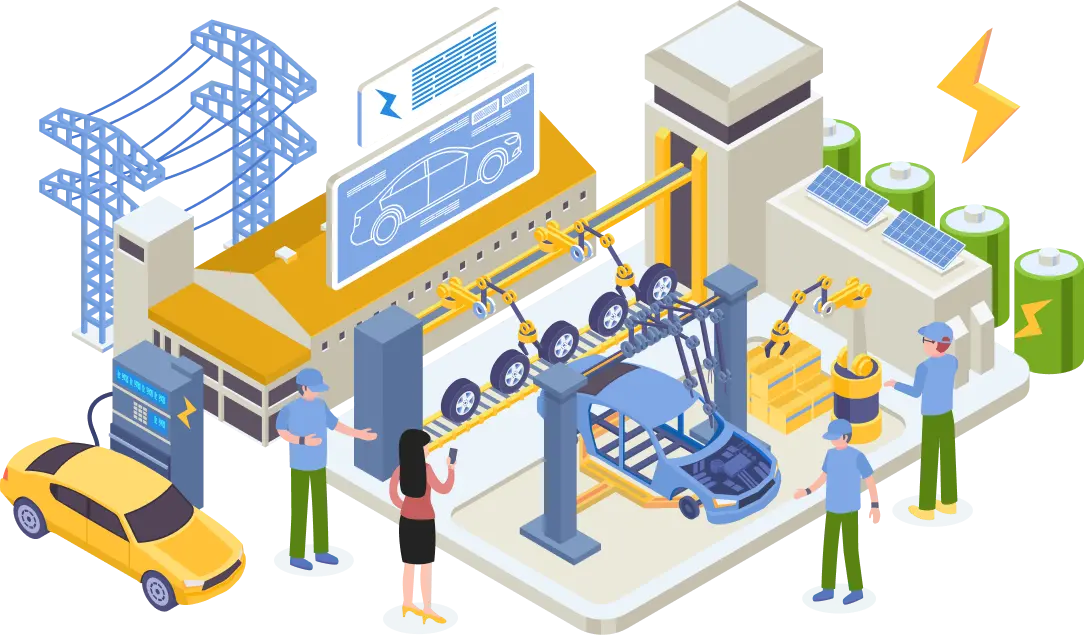 機械を動かす人イラスト